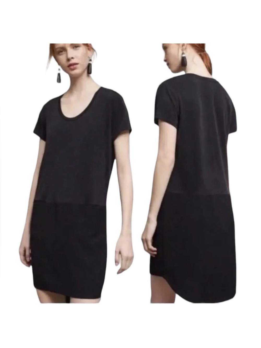 Dolan Left Coast Collection Dress Size M Black Mixed Media W Pockets